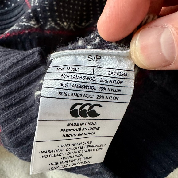 Canterbury of New Zealand wool shawl-collar alpine sweater, size S - Picture 6 of 6